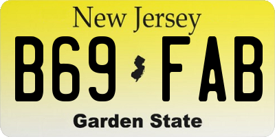 NJ license plate B69FAB