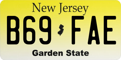 NJ license plate B69FAE
