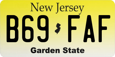 NJ license plate B69FAF
