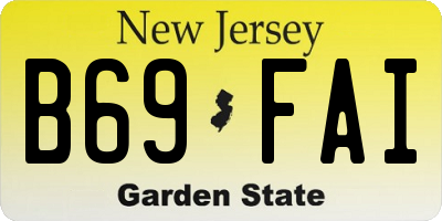 NJ license plate B69FAI