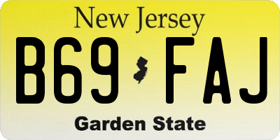 NJ license plate B69FAJ