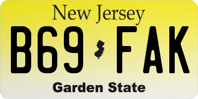 NJ license plate B69FAK