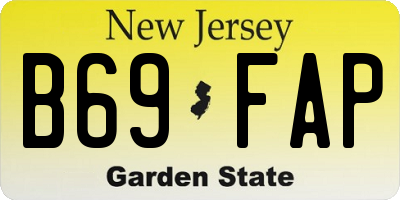 NJ license plate B69FAP
