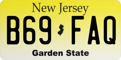 NJ license plate B69FAQ
