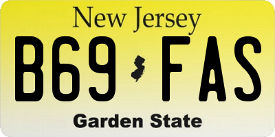 NJ license plate B69FAS