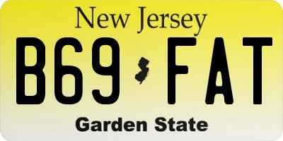 NJ license plate B69FAT
