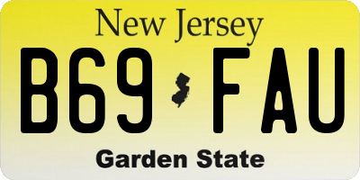 NJ license plate B69FAU