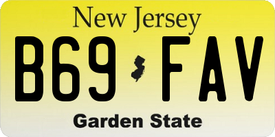 NJ license plate B69FAV