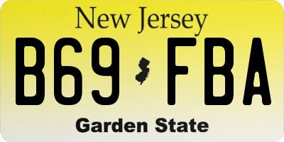 NJ license plate B69FBA