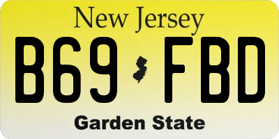 NJ license plate B69FBD