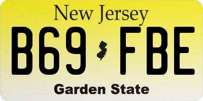 NJ license plate B69FBE
