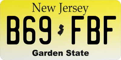 NJ license plate B69FBF