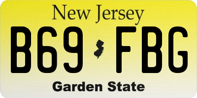 NJ license plate B69FBG