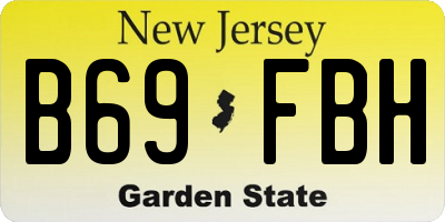NJ license plate B69FBH