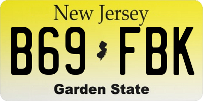 NJ license plate B69FBK
