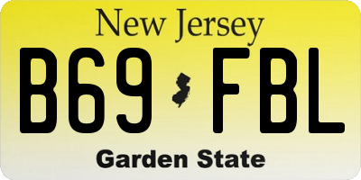 NJ license plate B69FBL