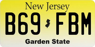 NJ license plate B69FBM