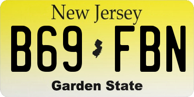 NJ license plate B69FBN