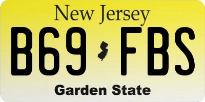 NJ license plate B69FBS