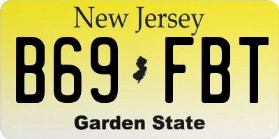 NJ license plate B69FBT