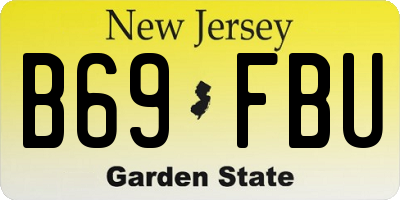 NJ license plate B69FBU