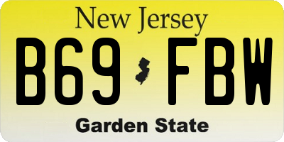 NJ license plate B69FBW