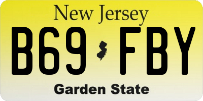 NJ license plate B69FBY