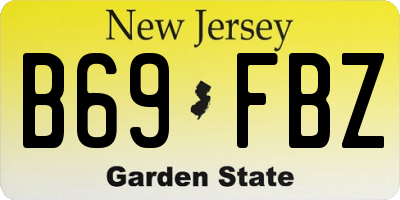 NJ license plate B69FBZ