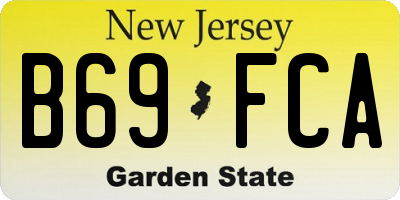 NJ license plate B69FCA