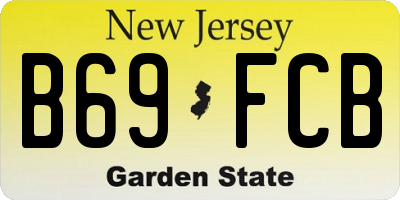 NJ license plate B69FCB