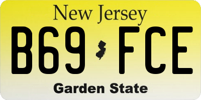 NJ license plate B69FCE