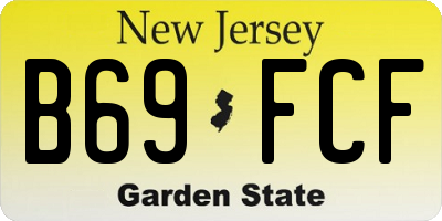 NJ license plate B69FCF