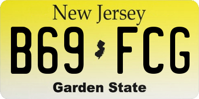 NJ license plate B69FCG