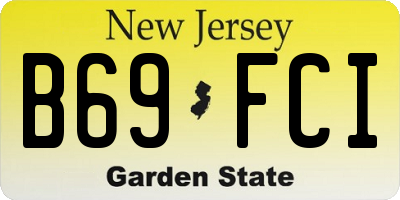NJ license plate B69FCI