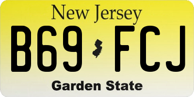 NJ license plate B69FCJ
