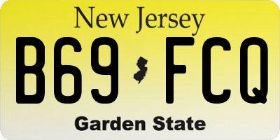 NJ license plate B69FCQ