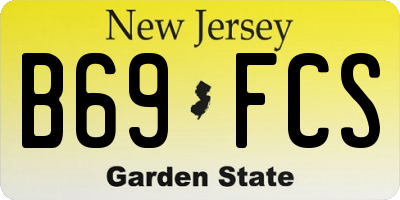 NJ license plate B69FCS