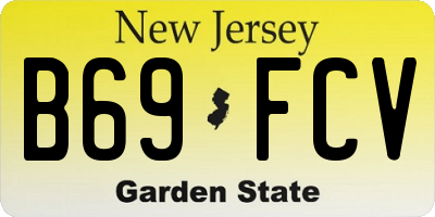 NJ license plate B69FCV