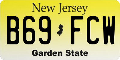 NJ license plate B69FCW