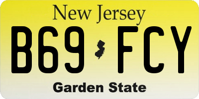 NJ license plate B69FCY