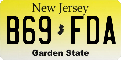 NJ license plate B69FDA