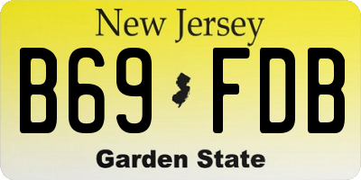 NJ license plate B69FDB