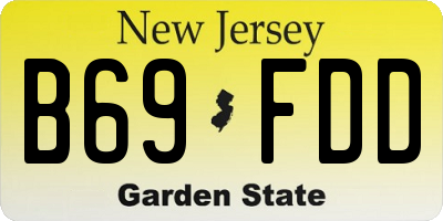 NJ license plate B69FDD