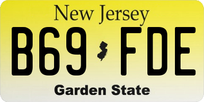 NJ license plate B69FDE