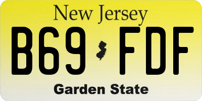 NJ license plate B69FDF