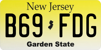 NJ license plate B69FDG