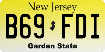 NJ license plate B69FDI