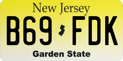 NJ license plate B69FDK
