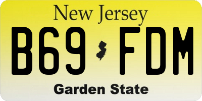 NJ license plate B69FDM