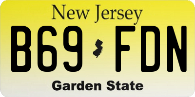 NJ license plate B69FDN